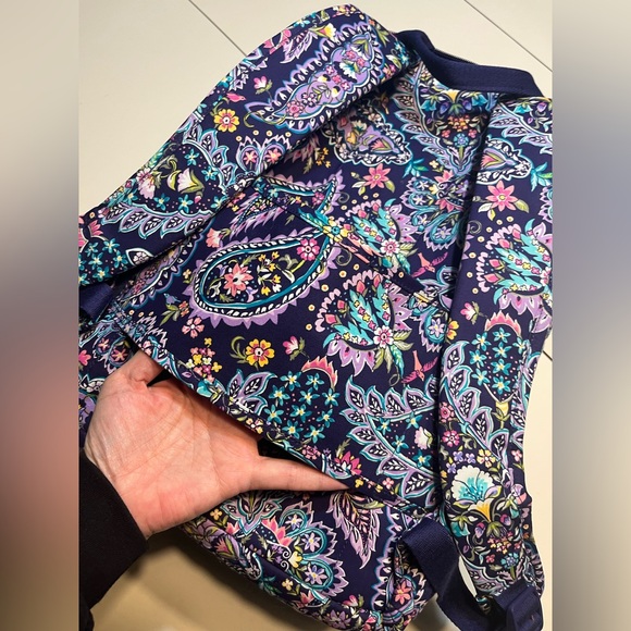 Vera Bradley French Paisley Campus Backpack quilted purple like new - Picture 12 of 12